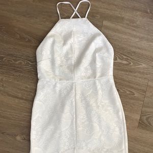 White Laced Open-Back Dress